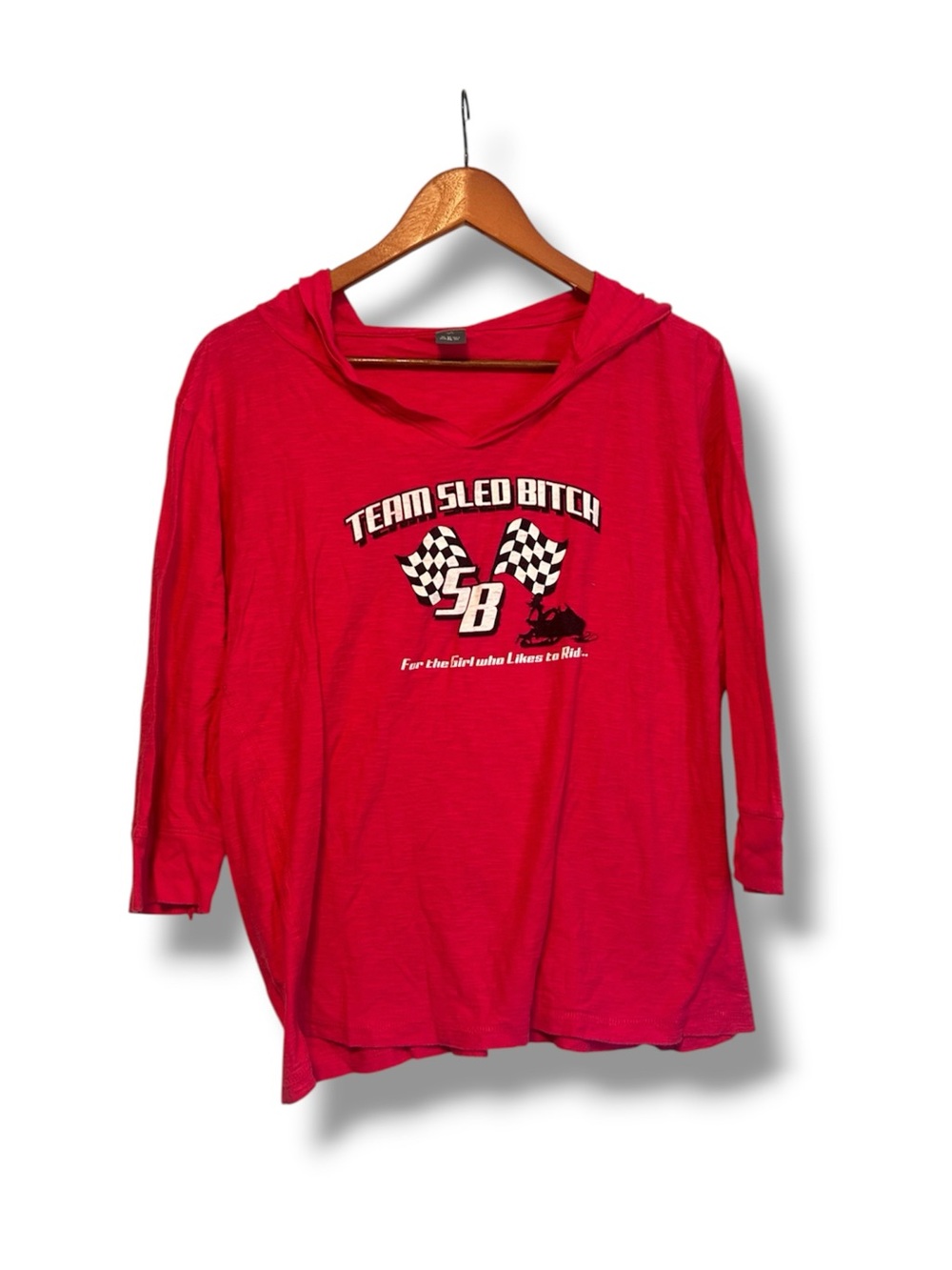 [J. America] Hot Pink Sled B**** Hooded Shirt